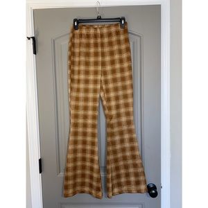 Plaid flare pants